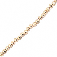 Perles &agrave; facettes 2mm rondes Champagne m&eacute;tallique