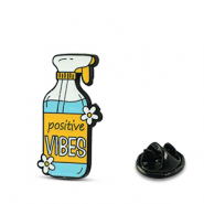 Pins "Positive vibes" Jaune-bleu-blanc