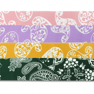 Mélange de 4 bandanas Rose clair-violet-jaune ocre-vert foncé