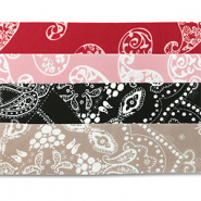 Mélange de 4 bandanas Rouge-rose clair-noir-taupe marron