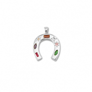 Métal TQ laiton breloques fer à cheval Argenté