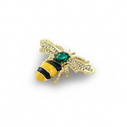 Broches abeille Doré-jaune-noir-vert