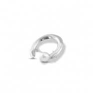 Broches avec perle Argenté-blanc