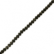 Perles &agrave; facettes 6x4mm disque Heishi Noir