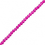 Perles à facettes 4x3mm disque Heishi Rose fuchsia
