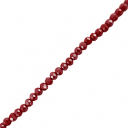 Perles à facettes 4x3mm disque Heishi Rouge foncé