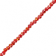 Perles à facettes 3x2mm disque Heishi Rouge