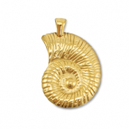 Breloques en acier Inox coquille Dor&eacute;