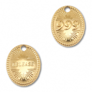 BY31&reg; Breloque en acier Inox num&eacute;ros des anges 999 / release Dor&eacute;