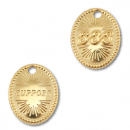 BY31® Breloque en acier Inox numéros des anges 333 / support Doré