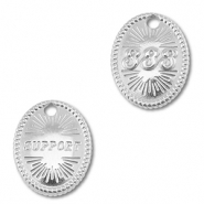 BY31® Breloque en acier Inox numéros des anges 333 / support Argenté