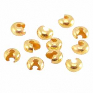 Apprêts en métal DQ cache perles à écraser pour perles 4mm Doré (sans nickel)