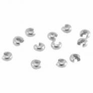 Apprêts en métal DQ cache perles à écraser 4mm argenté antique (sans nickel)
