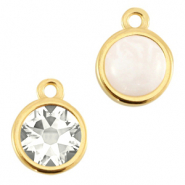 Métal DQ serti 1 anneau pour cabochon 7mm et flatback Swarovski SS34 Doré (sans nickel)