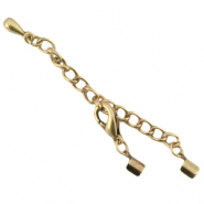 Chaînette d'extension en métal DQ avec fermoir mousqueton et clip 2mm bronze antique (sans nickel)