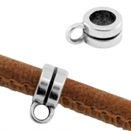Métal DQ anneau avec œillet Ø3.8mm Argenté antique (sans nickel)