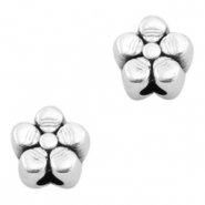 Perles en m&eacute;tal DQ fleur 4mm Argent&eacute; antique (sans nickel)