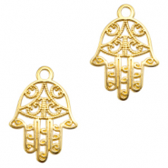 Breloques en métal DQ main Hamsa Doré (sans nickel)