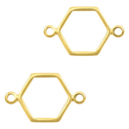 Breloques en métal DQ connecteur hexagone Doré (sans nickel)