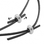 Perles d'arrêt en métal DQ 8x4mm Argenté antique (sans nickel)