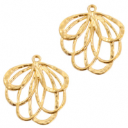 Breloques en m&eacute;tal DQ fleur Dor&eacute; (sans nickel)