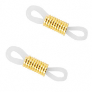 Attache cordon &agrave; lunettes transparent-dor&eacute;