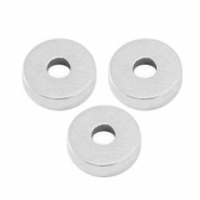 Perles en m&eacute;tal DQ rondelle 6x2mm Argent&eacute; antique (sans nickel)