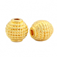 Perles en m&eacute;tal DQ ovale tube Dor&eacute; (sans nickel)