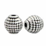 Perles en m&eacute;tal DQ ovale tube Argent&eacute; antique (sans nickel)