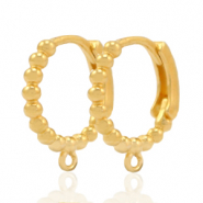 Appr&ecirc;ts en m&eacute;tal DQ boucles d'oreilles dormeuses avec anneau Dor&eacute; (sans nickel)