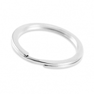 Apprêts en métal DQ anneau porte-clés 25mm Argenté antique (sans nickel)