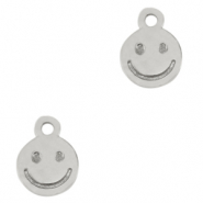 Breloques en m&eacute;tal DQ smiley Argent&eacute; antique (sans nickel)