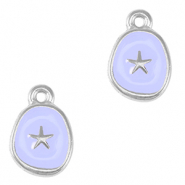 Breloques en m&eacute;tal DQ &eacute;toile de mer Argent&eacute; antique-violet lavande (sans nickel)