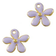 Breloques en m&eacute;tal DQ fleur Dor&eacute;-violet (sans nickel)
