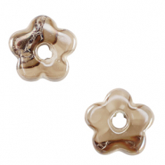 Perles en c&eacute;ramique DQ grecque fleur Greige