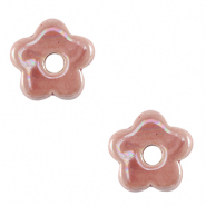 Perles en c&eacute;ramique DQ grecque fleur Rose magenta