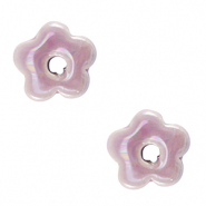 Perles en c&eacute;ramique DQ grecque fleur Violet lavande