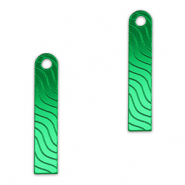 Pendentifs accroche-regard barre vague Vert kelly m&eacute;tallique