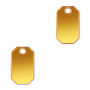 Pendentifs accroche-regard octogone Jaune m&eacute;tallique