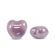 Perles en c&eacute;ramique DQ grecque coeur Violet