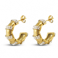 Boucles d'oreilles / puces d&rsquo;oreilles en acier Inox Dor&eacute;