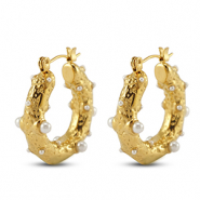 Boucles d'oreilles / puces d&rsquo;oreilles en acier Inox Dor&eacute;