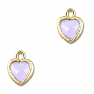 Pendentifs en verre Crystal glass coeur Lilas clair-doré