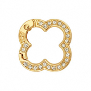 Apprêts colorés anneau porte-clés fleur Doré