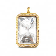 BY31® Breloques en acier Inox rectangle Doré