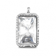 BY31® Breloques en acier Inox rectangle Argenté