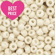 Perles de rocailles 6/0 (4mm) Blanc cass&eacute;