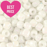 Perles de rocailles 6/0 (4mm) Blanc AB