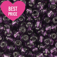 Perles de rocailles 12/0 (2mm) Violet doublure argenté