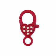 Apprêts colorés fermoir mousqueton coeur Rouge